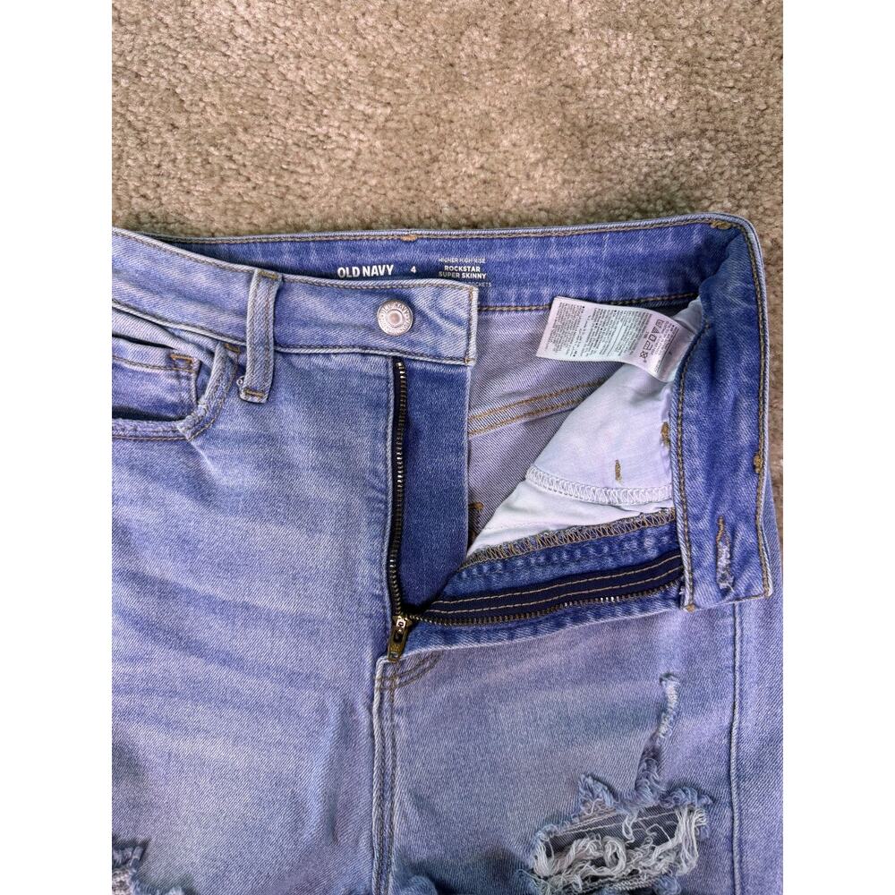 Old Navy Rockstar Super Skinny Higher High Rise Pockets Denim Jeans Size 4 D877 - Picture 3 of 13